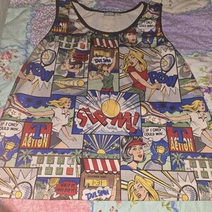 Vintage 90s Pop Art Graphic Tank Top by TAIL sz XL